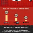 Netflix Infographic of Demise of Blockbuster and Power Over Viewers Netflix Infographic of Demise of Blockbuster and Power Over Viewers. Whats interesting to note here, is Netflix’s streaming takes up 20% of TV Primetime. Very powerful.