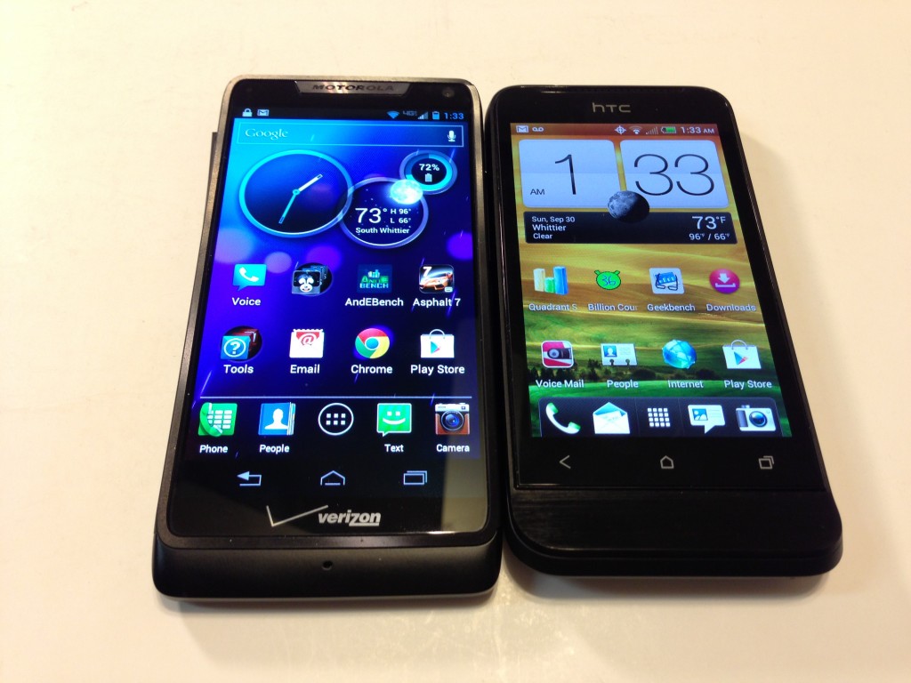 Motorola Droid Razr M vs. HTC One V Review