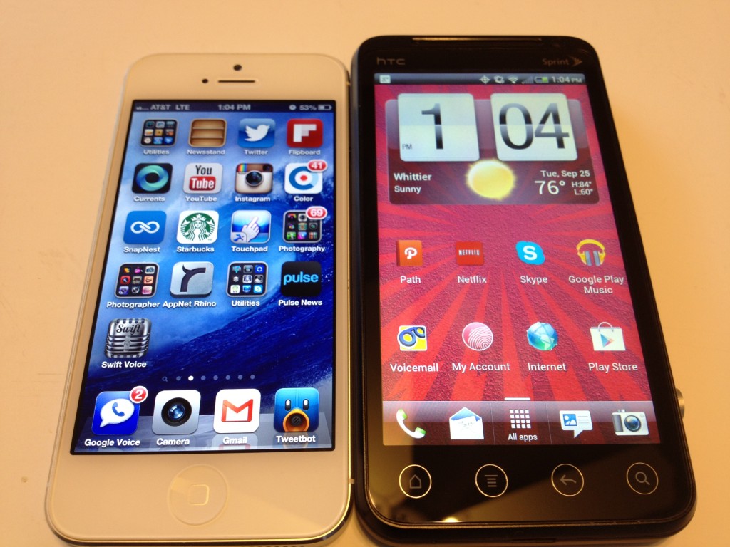 iPhone 5 vs. HTC EVO V 4G Review
