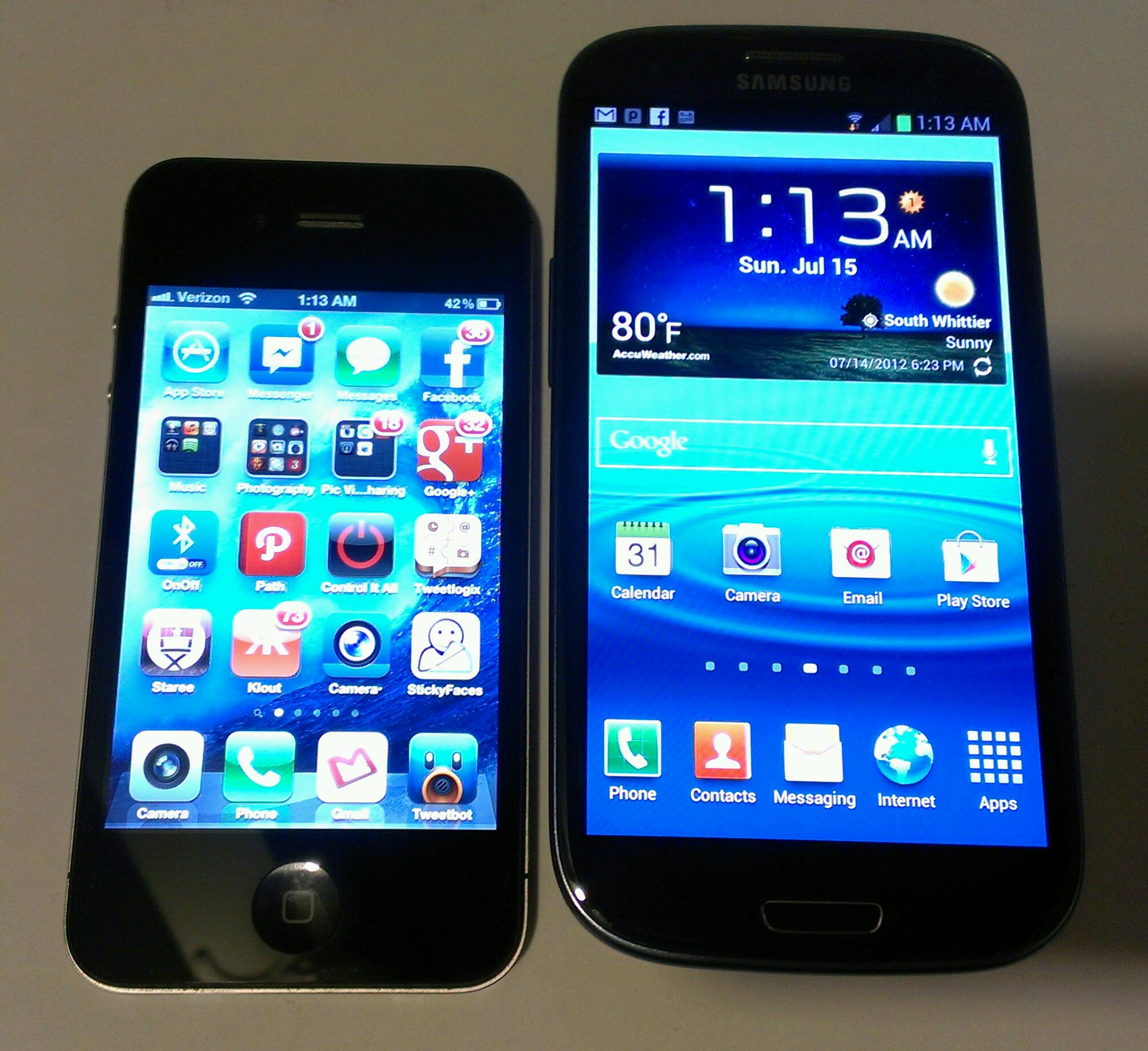 Samsung Galaxy S3 vs. iPhone 4S Comparison Review # ...